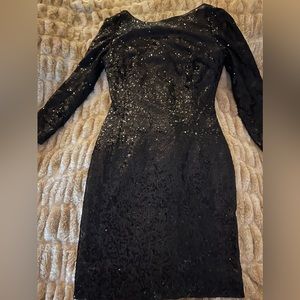 Black mini sequin dress